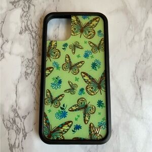 iPhone 11 Wildflower phone case green butterflies